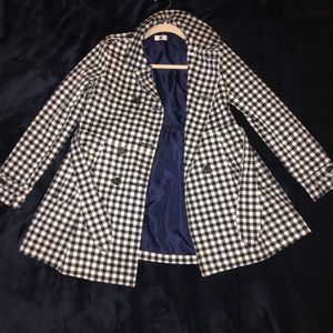Plaid kids long jacket/trench coat